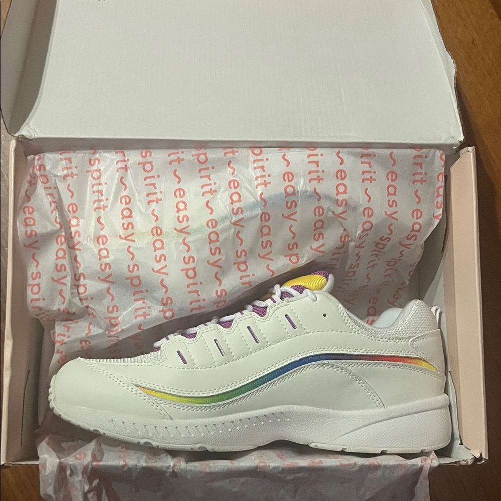 Easy Spirit White Sneakers with Colorful Details